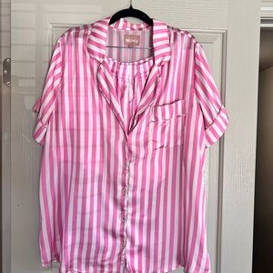Show Me Your MuMu Pink and White Striped PJ Set